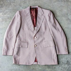 Vintage Palm Beach Shulman & Co Red Plaid Leisure Suit Coat size 40L